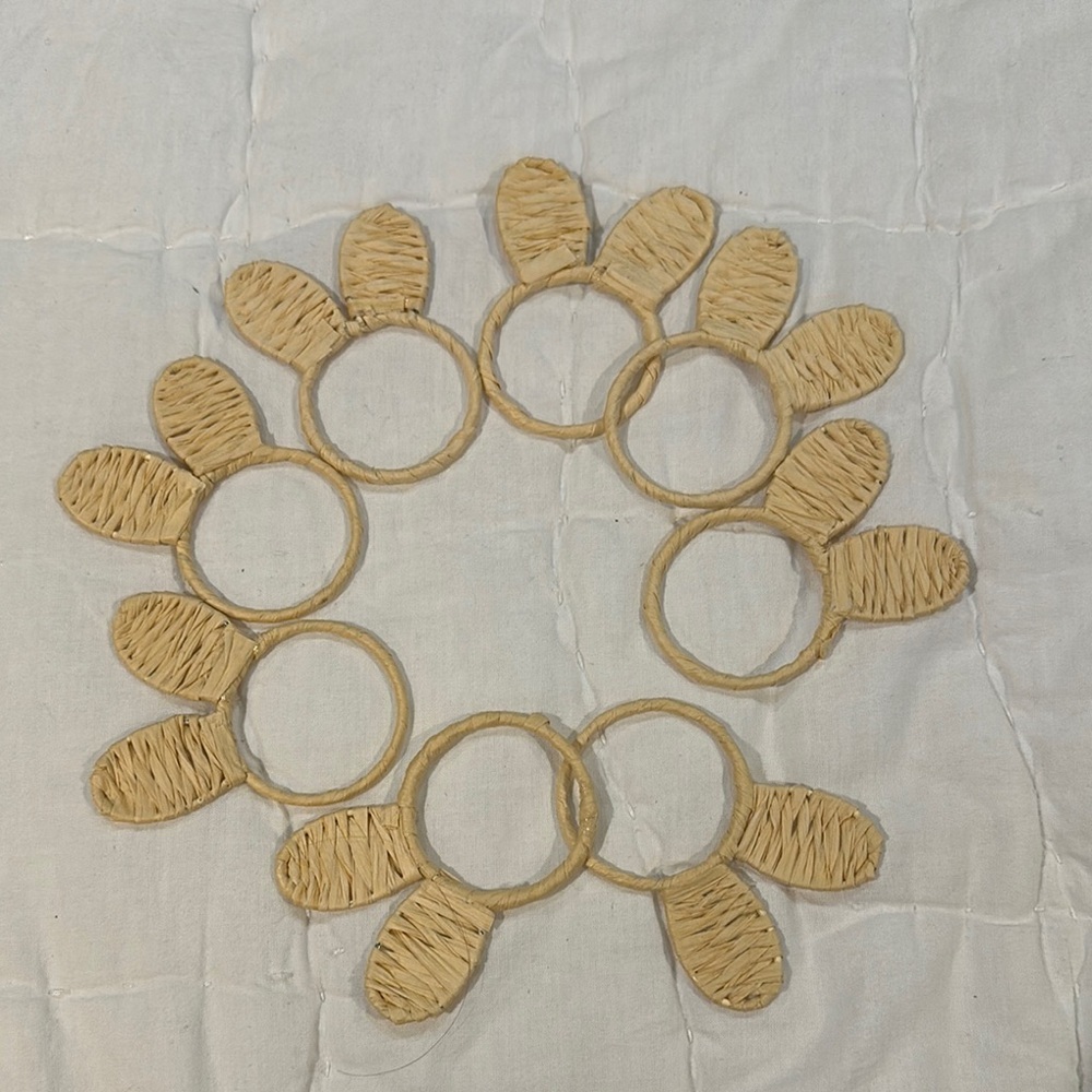 Set of Woven Bunny Ear Napkin Rings